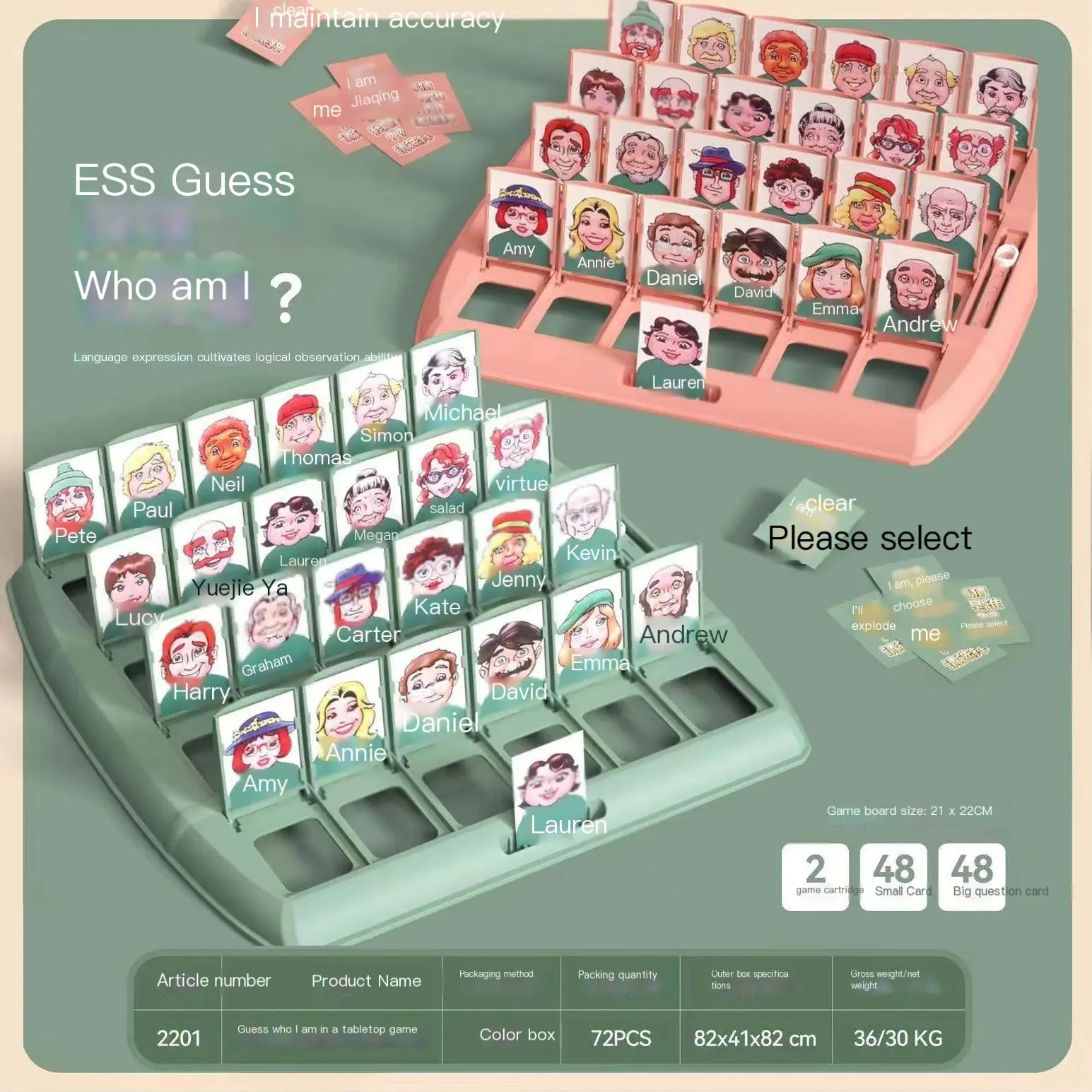 Guess Who? Logic Card Game